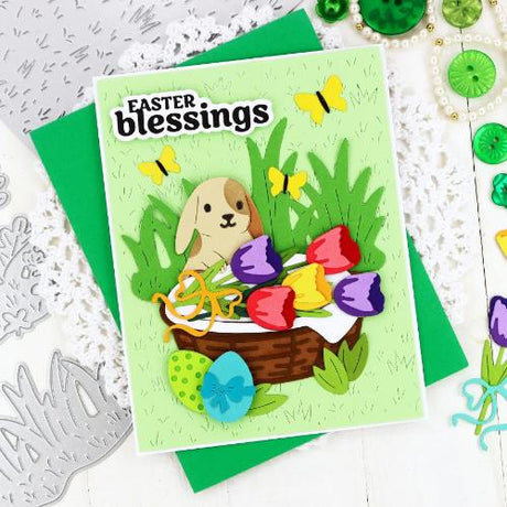 Waffle Flower - Basketful of Bunny Duo Die-n-stencil