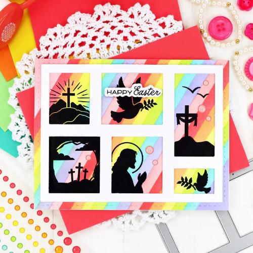 Waffle Flower - Postage Collage Easter Silhouettes Stamp Set