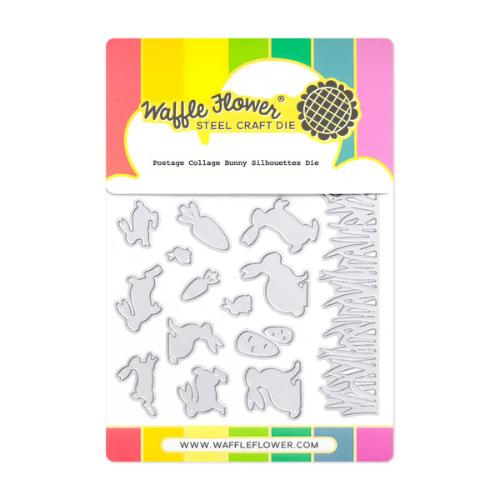 Waffle Flower - Postage Collage Bunny Silhouettes Die