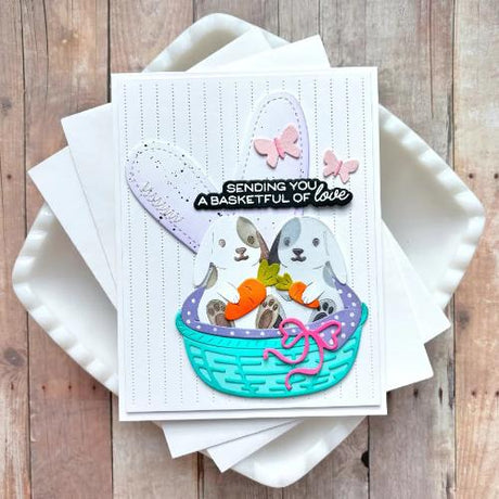 Waffle Flower - Postage Collage Bunny Silhouettes Die