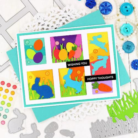 Waffle Flower - Postage Collage Bunny Silhouettes Die