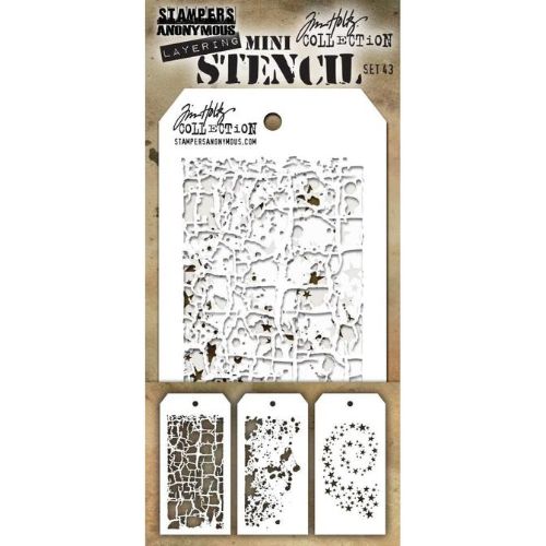 Tim Holtz Mini Layered Stencil Set 3/Pkg Set #43