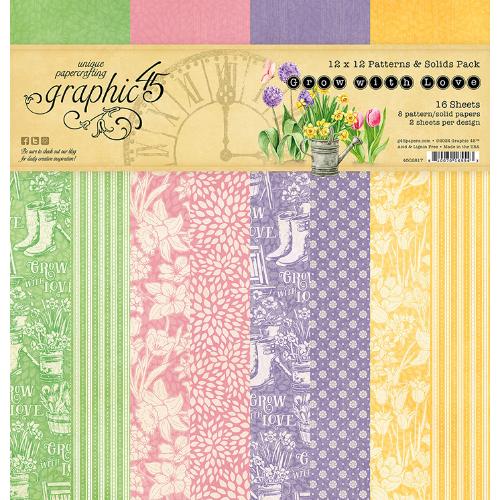 Graphic 45 - Grow with Love 12x12 Patterns & Solids Pack - Postage as per Actual