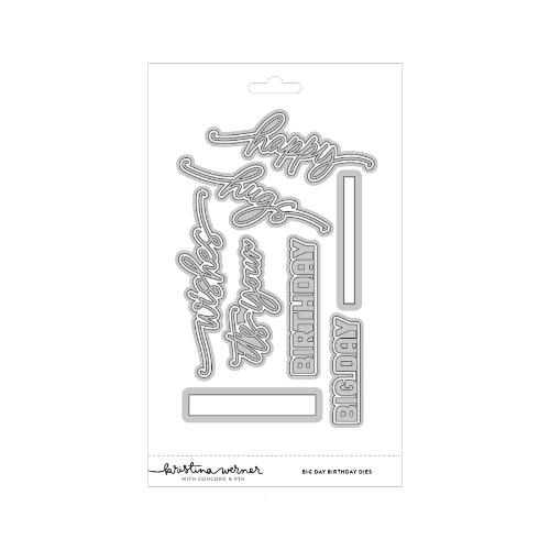 Concord & 9th - Big Day Birthday Stamp Set (6 x 8), Die Set, Stencil, Big Day Shadow Dies & Birthday Shadow Dies Bundle - Postage as per Actual