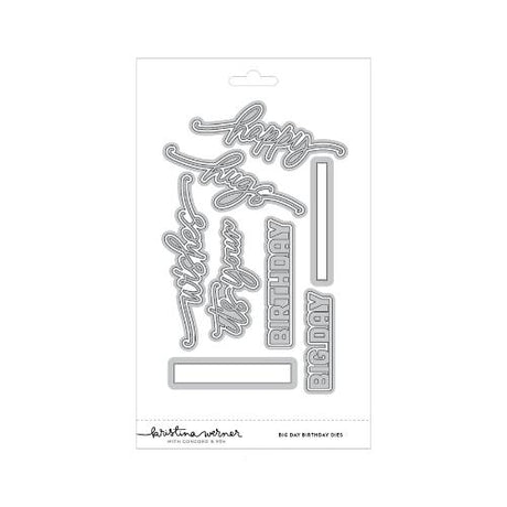 Concord & 9th - Big Day Birthday Stamp Set (6 x 8), Die Set, Stencil, Big Day Shadow Dies & Birthday Shadow Dies Bundle - Postage as per Actual