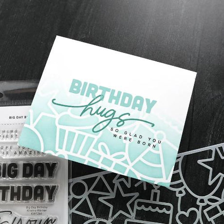 Concord & 9th - Big Day Birthday Stamp Set (6 x 8), Die Set, Stencil, Big Day Shadow Dies & Birthday Shadow Dies Bundle - Postage as per Actual