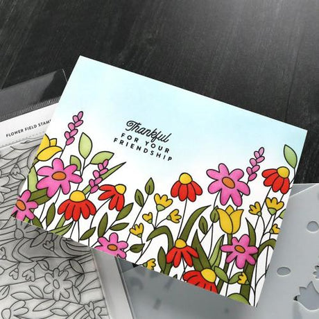 Concord & 9th - Flower Field Stamp Set (6 x 8), Dies and Stencil Bundle - Postage as per Actual