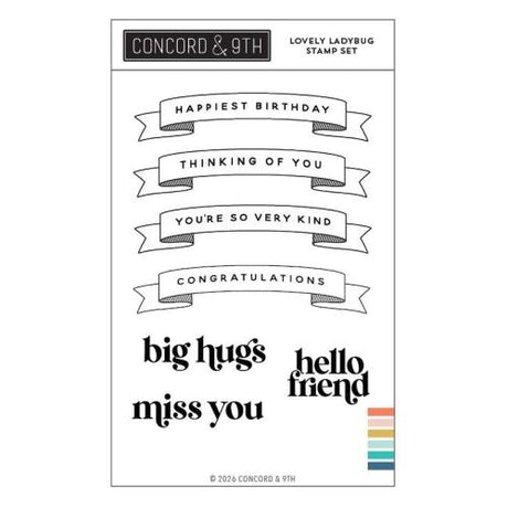 Concord & 9th - Lovely Ladybug Stamp Set (4 x 6) & Dies Bundle - Postage as per Actual