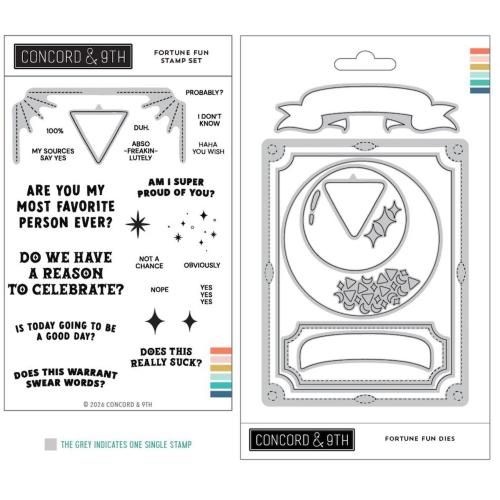 Concord & 9th - Fortune Fun Stamp Set (4 x 6) & Dies Bundle