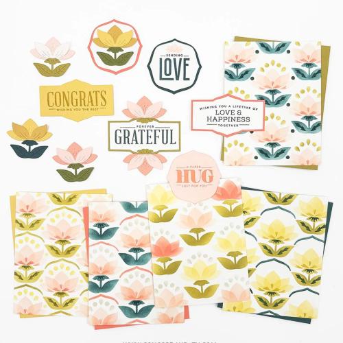 Concord & 9th - Layered Lotus Stamp Set  (4 x 4), Dies and Stencil Bundle - Postage as per Actual