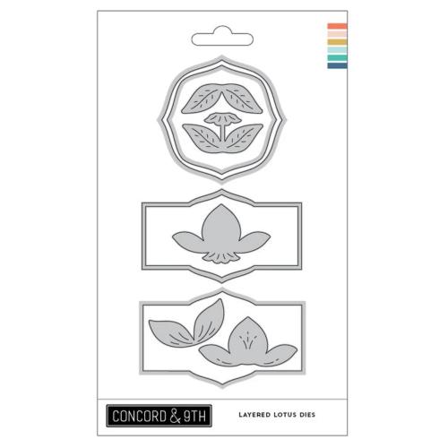 Concord & 9th - Layered Lotus Stamp Set  (4 x 4), Dies and Stencil Bundle - Postage as per Actual