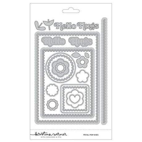 Concord & 9th - Petal Pop Greetings Stamp Set (4 x 6), Dies & Stencil Bundle - Postage as per Actual