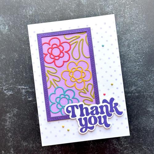 Concord & 9th - Retro Flowers Stamp Set (6 x 8), Dies & Stencil Bundle - Postage as per Actual