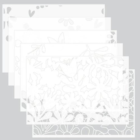 Concord & 9th - Retro Flowers Stamp Set (6 x 8), Dies & Stencil Bundle - Postage as per Actual