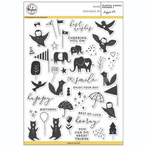 Pinkfresh Studio - Playful Animal Friends 1 Stamp Set