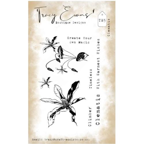 Tracy Evans - Clematis (A6 stamp) (TE005)