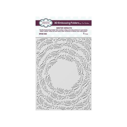 Creative Expressions 3D Embossing Folder 5.75"X7.5" Winter Wreath