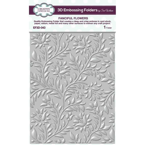 Creative Expressions 3D Embossing Folder 5.75"X7.5" Fanciful Flowers