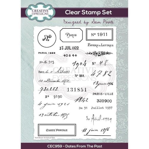 Creative Expressions Sam Poole Dates From The Past 6 in x 8 in Clear Stamp Set