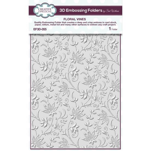 Creative Expressions 3D Embossing Folder 5.75"x7.5" Floral Vines