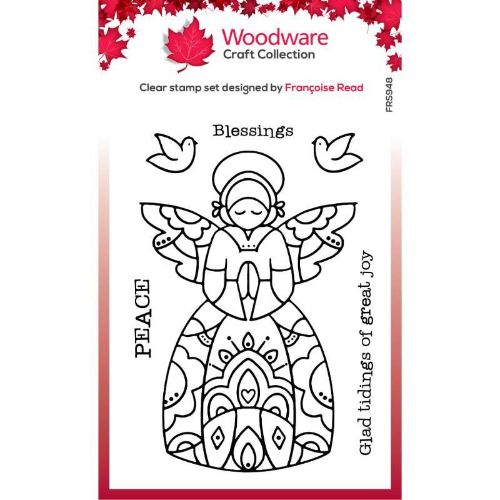 Woodware Clear Singles Angel Blessings 4 in x 6 in Stamp