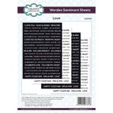 Creative Expressions Wordies Sentiment Sheets - Love Pk 4 6 in x 8 in