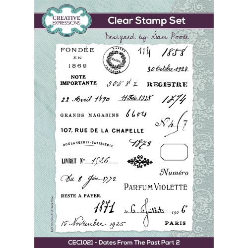 Creative Expressions Sam Poole Dates From The Past Part 2 6 in x 8 in Clear Stamp Set