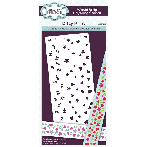 Creative Expressions Washi Strip Layering Stencil Ditsy Print