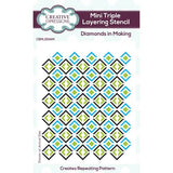 Creative Expressions Diamonds in Making Mini Triple Layering Stencil 4 in x 3 in Set of 3