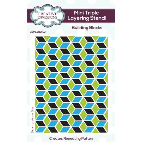 Creative Expressions Building Blocks Mini Triple Layering Stencil 4 in x 3 in Set of 3