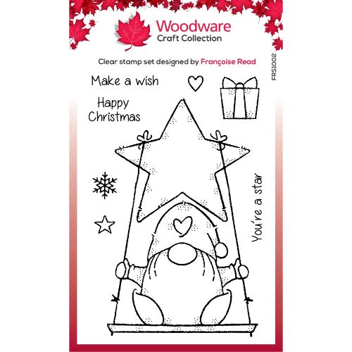 Woodware Clear Singles Star Gnome 4 in x 6 in Stamp Set