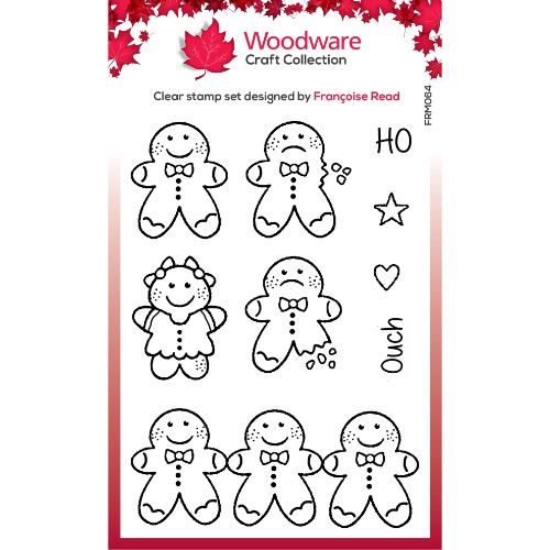 Woodware Clear Singles Tiny Gingerbread Men 3 in x 4 in Stamp