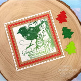 Woodware Clear Singles Christmas Robin 4 in x 6 in Stamp Set