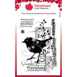 Woodware Clear Singles Christmas Robin 4 in x 6 in Stamp Set