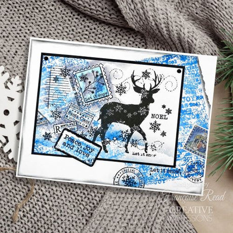 Woodware Clear Singles Winter Reindeer 4 in x 6 in Stamp Set