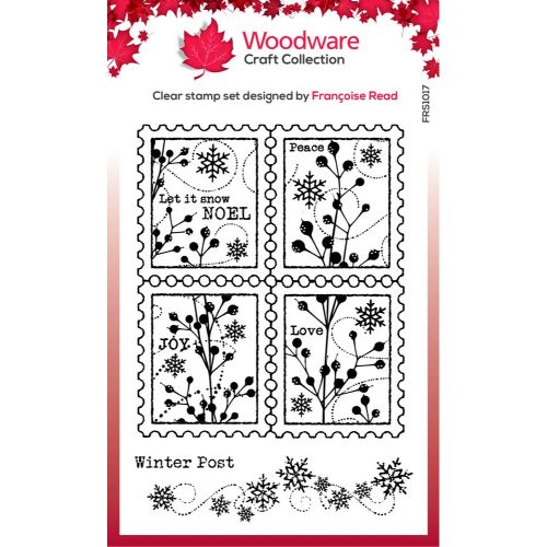 Woodware Clear Singles Winter Postage 4 in x 6 in Stamp Set