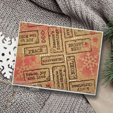 Woodware Clear Singles Christmas Distressed Labels 4 in x 6 in Stamp Set