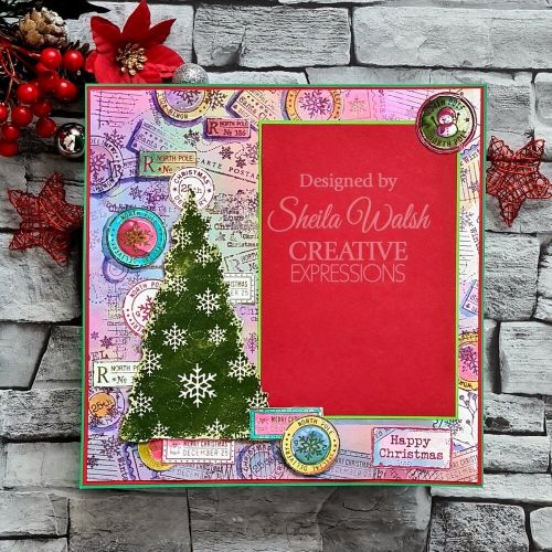 Woodware Clear Singles Christmas Distressed Labels 4 in x 6 in Stamp Set