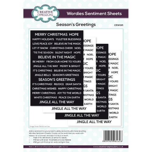 Creative Expressions Wordies Sentiment Sheets Season's Greetings