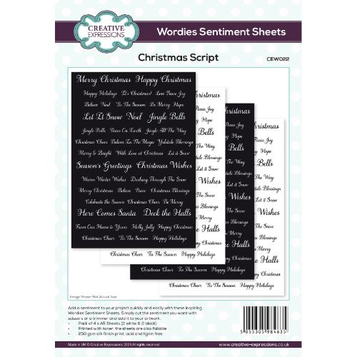 Creative Expressions Wordies Sentiment Sheets Christmas Script