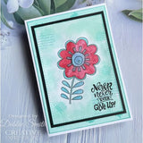 Woodware Clear Singles Petal Doodles Never Give Up 4 in x 6 in Stamp Set