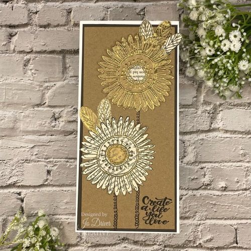 Woodware Clear Singles Petal Doodles Live Life 4 in x 6 in Stamp Set