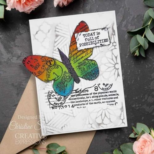 Woodware Clear Singles Paper Nib Butterfly 4 in x 6 in Stamp