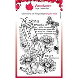 Woodware Clear Singles Garden Daisies 4 in x 6 in Stamp