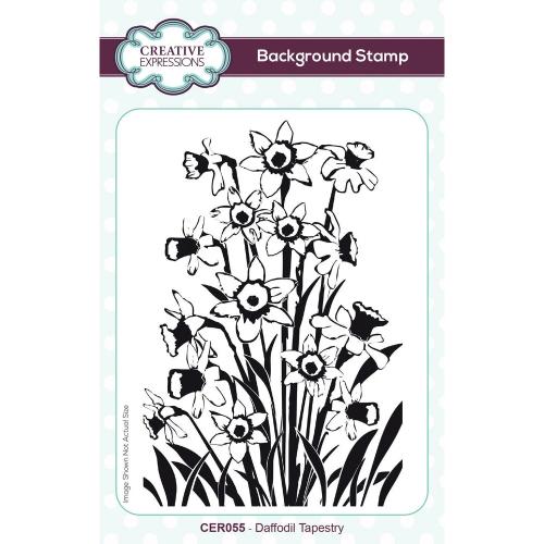 Creative Expressions Daffodil Tapestry 4 in x 6 in Pre Cut Rubber Stamp