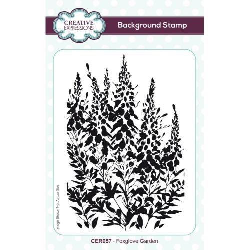 Creative Expressions Foxglove Garden 4 in x 6 in Pre Cut Rubber Stamp