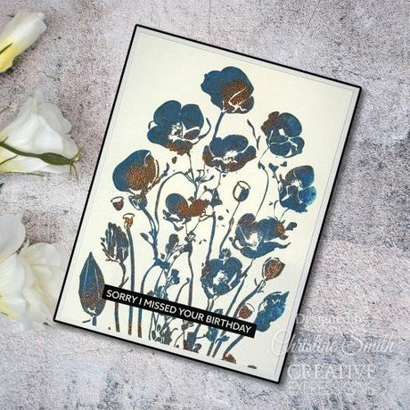 Creative Expressions Poppy Patch 4 in x 6 in Pre Cut Rubber Stamp