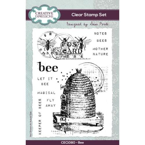 Creative Expressions Sam Poole Bee 4 in x 6 in Clear Stamp Set