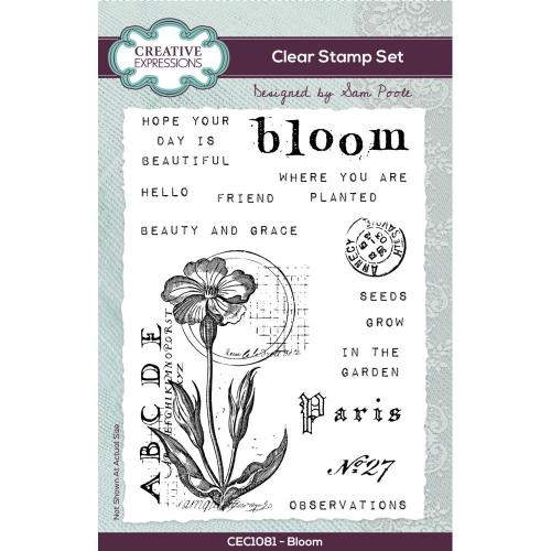 Creative Expressions Sam Poole Bloom 4 in x 6 in Clear Stamp Set