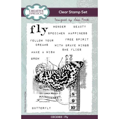 Creative Expressions Sam Poole Fly 4 in x 6 in Clear Stamp Set